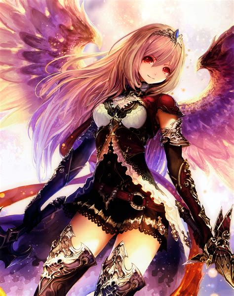 Anime Girl Angel Beautiful Wings Warrior Smile Sword Wallpaper Anime Sensual Warrior Angel