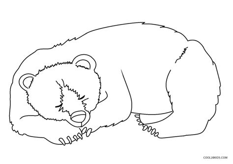 Sleeping bear coloring page to color, print or download. Free Printable Bear Coloring Pages For Kids