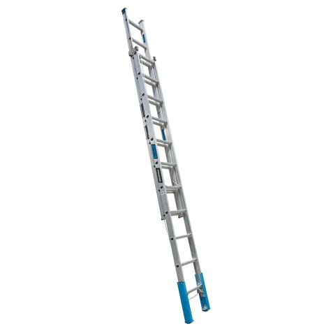 Easy Access Aluminium Extension Ladder With Leveling Feet Extension