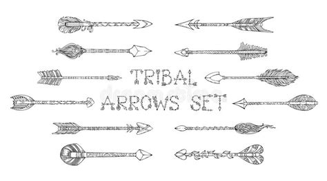 Vector Set Of Tribal Arrows Isolated On White Background Stock Vector
