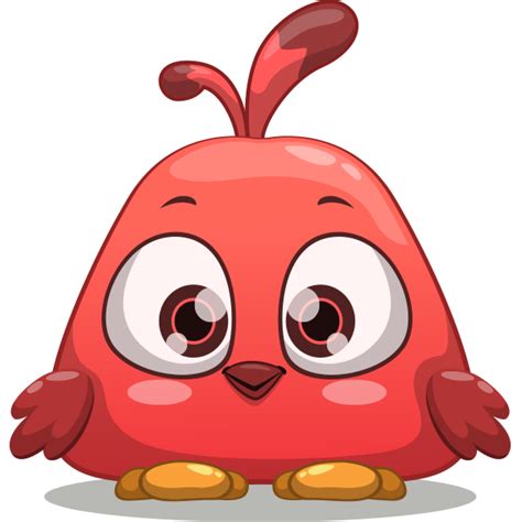 Little Red Bird Symbols And Emoticons