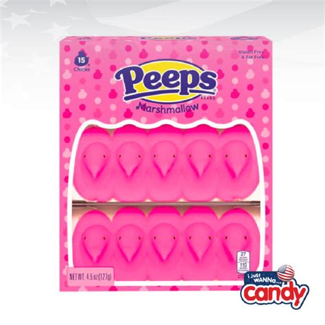 Peeps Pink Marshmallow Chicks 15 Pack 45oz 127g Ijustwannacandy