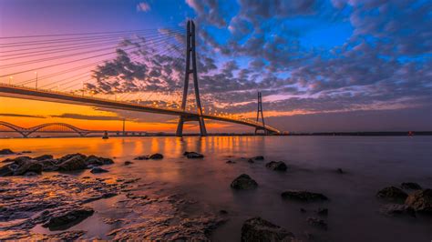 Hdwallpapers.net is a place to find the best wallpapers and hd backgrounds for your computer. Nanjing Third Bridge Yangtze River Sanqiao Sunset China 4k ...