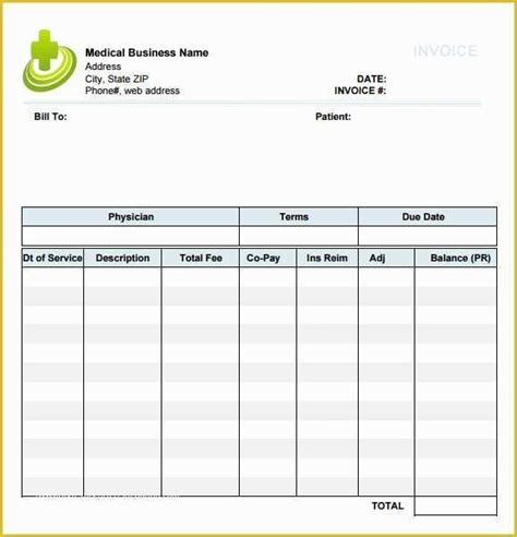 Medical Invoice Template Free Download Of 8 Blank Medical Bills Format