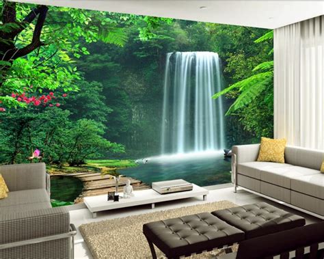 Beibehang Photo Wall Mural Wallpaper Landscape Landscape Waterfall