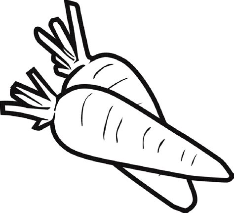 Carrot Black And White Outline Coloring Page Free Coloring Home