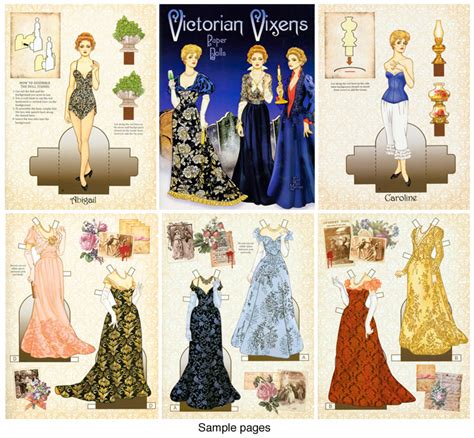 Victorian Vixens Paper Dolls [elegant Gowns For 4 Dolls] Paper Dolls Of Classic Stars Vintage