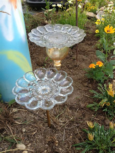 Butterfly Feeders Recycled Dish Garden Art Recycled Garden Art Garden