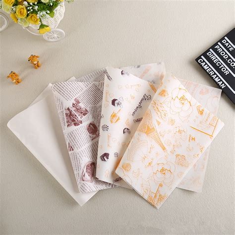 pcs xcm kinds  printed greaseproof baking wax paper sandwich wrapping paper  bakery