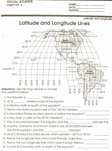 Understanding Longitude Map Skills Printable Maps Skills Sheets Zohal