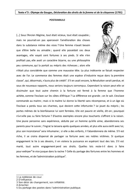 L linéaire 3 Olympe 2 - Bac oral - Texte n°3 : Olympe de Gouges