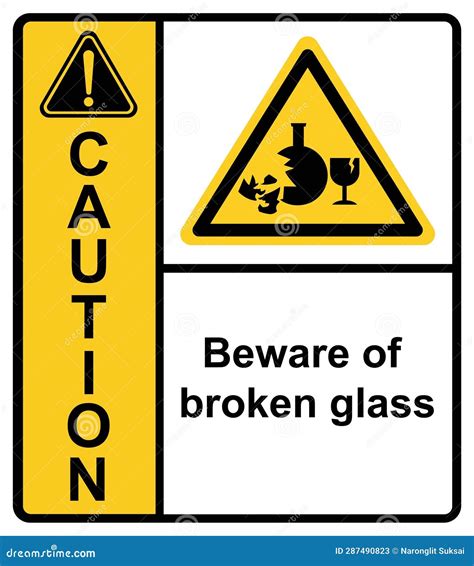 Beware Of Broken Glass Glass Shards Dump Area Stock Vector