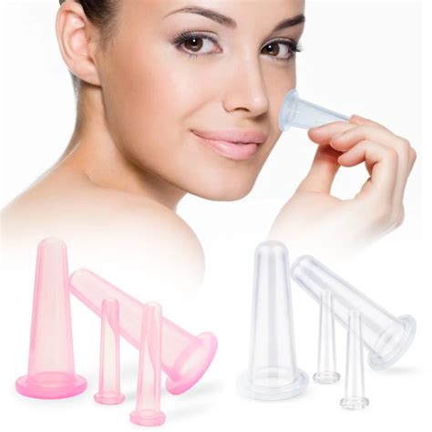 4pcsset Silicone Facial Massage Cup Vacuum Cupping Cans For Massage Suction Cup Face Massage