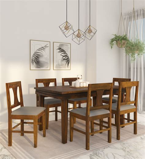 Buy Marden Sheesham Wood 6 Seater Dining Set In Scratch Resistant