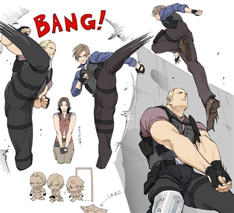 Leon S Kennedy Jack Krauser And Helena Harper Resident Evil And More Drawn By Tatsumi
