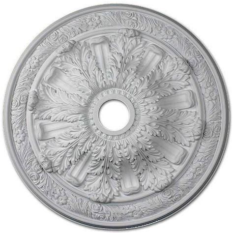 This round ceiling medallion has a layered sunburst motif that makes a great finishing touch for any room decor. MD-9075 Ceiling Medallion
