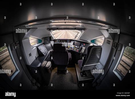 Inside The Driving Cab Of A New Iep Class 800 801 Train Made By Hitachi England Uk Stock