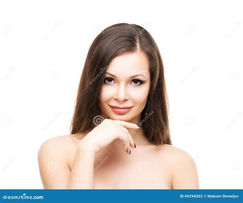 Beautiful Young Woman With Smooth Skin Stock Image Image Of Isolated