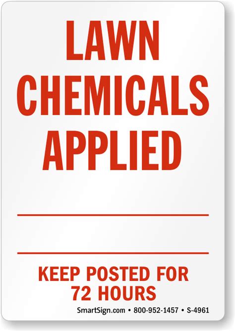 Weeds cannot grow in a healthy lawn as they are crowded out. Lawn Chemicals Applied 72 Hours Keep Posted Pesticide Sign, SKU: S-4961 - MySafetySign.com
