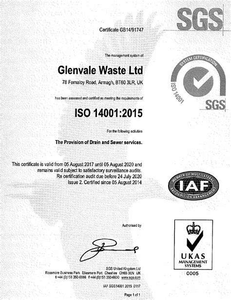 Accreditations Glenvale Waste Blocked Drain And Sewer Armagh