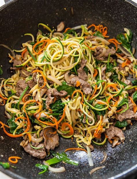 Say hello to your new clean eating best friend. Korean Zucchini Noodles Recipe - Japchae | Steamy Kitchen ...