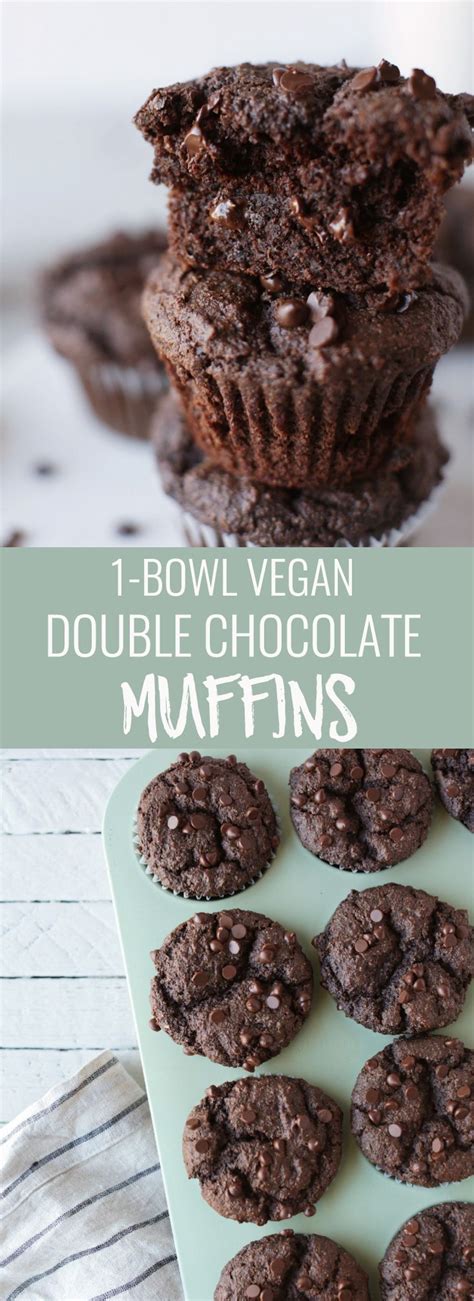 1 Bowl Vegan Double Chocolate Muffins Naturally Sweetened Perfectly