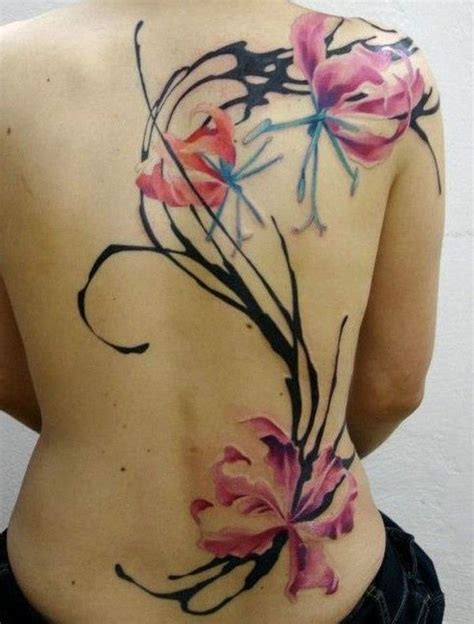 Watercolor Tattoo Flowers Full Back Watercolor Tattoo