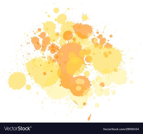Watercolor Splash In Yellow On White Background Vector Image