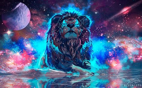 4k Free Download Space Lion Art Galaxy Nebula Hd Wallpaper Peakpx