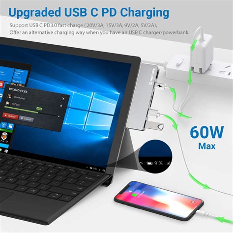 Buy Surface Pro 7 Usb C Hub Hogore 6 In 2 Surface Pro Adapter Dock