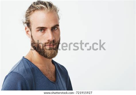 Close Beautiful Swedish Man Stylish Hairstyle Stock Photo 721915927