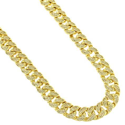 Miami Cuban Link Necklace For Men 18 Inch 11mm Thick Gold Tone Choker