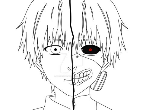 Kaneki Outline By Theirishpickle On Deviantart