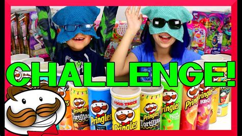 Pringles Challenge Kids Blindfold Chip Eating Game 13 Flavors Youtube