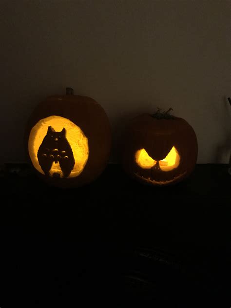 Totoro And Jack Skellington Pumpkins Jack Skellington Pumpkin Totoro