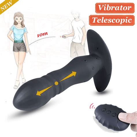 Anal Vibrator Male Prostate Massager Telescopic Dildo Vibrators