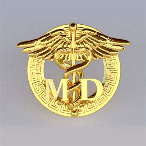 Medical Pin Md Greek Design Gift For Doctor Army Doctor Etsy In