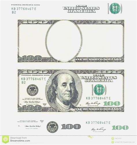 Editable Dollar Bill Template One Dollar Play Money