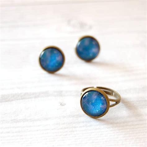 Speckled Blue Galaxy Ring By Juju Treasures