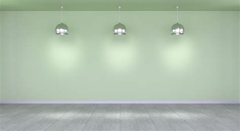 Premium Photo Empty Wall In Museum With Lights 3d Rendering