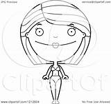Bikini Woman Happy Clipart Royalty Thoman Cory Cartoon Vector Illustration Collc0121 sketch template