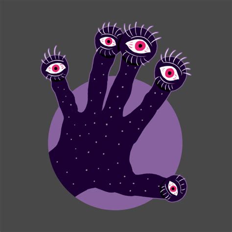 Creepy Hand Has Weird Fingers With Watching Eyes Freak T Shirt