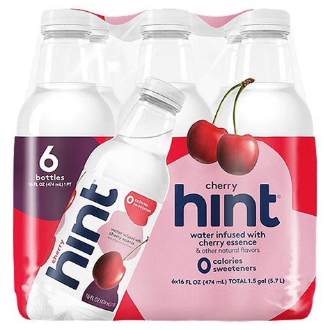 Hint Water Infused With Cherry Essence 16 Fl Oz 6 Count