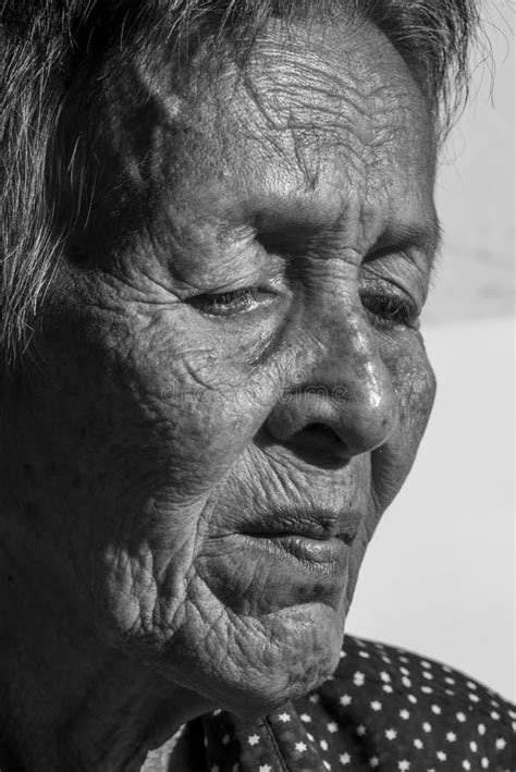 Lonely Senior Woman Portrait Sad Depressed Emotion Feelings Thoughtful Senior Old Woman Wait