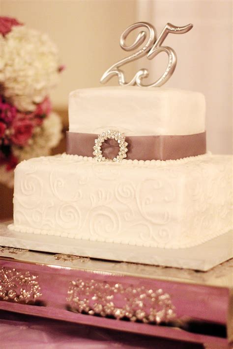 two tier square 25th anniversary cake 25th wedding anniversary cakes vow renewal vanilla cake