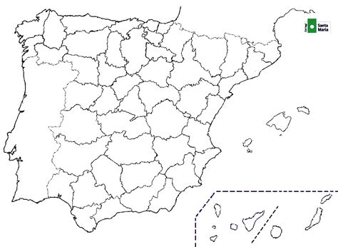 Mapa Mudo España Provincias Para Imprimir
