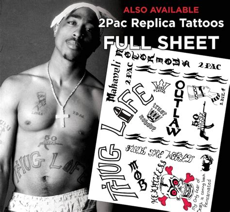 Thug Life Tattoo 2pac Hip Hop Temporary Tattoo Ts For Etsy
