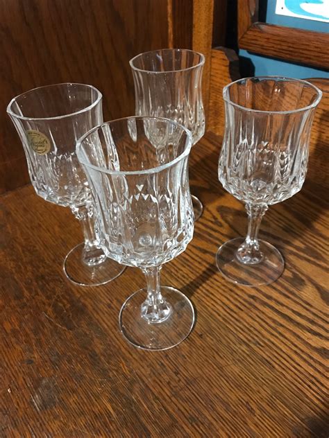 Vintage Cristal D’ Arques Glasses Vintage Crystal Wine Glasses Set Of Four France Cristal D