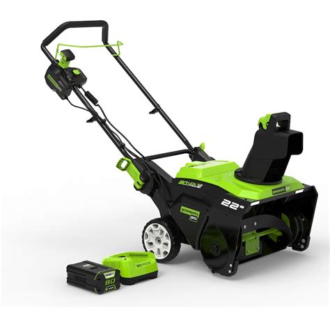 Greenworks Pro 80 Volt 22 In Single Stage Push Cordless Electric Snow
