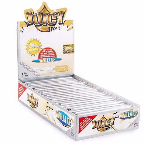 juicy jay s 1 1 4 size vanilla ice superfine flavored rolling papers rolling ace